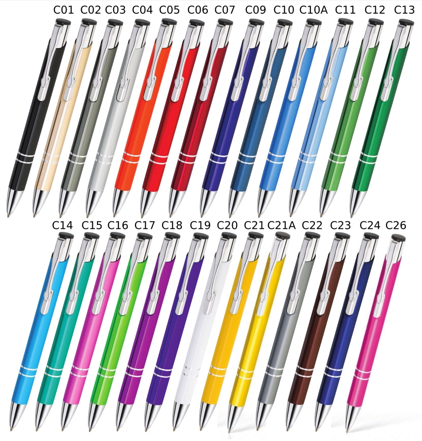 100 pcs Personalized Metal Ballpoint Pens – Custom Logo & Text Engraving included (Kopia)