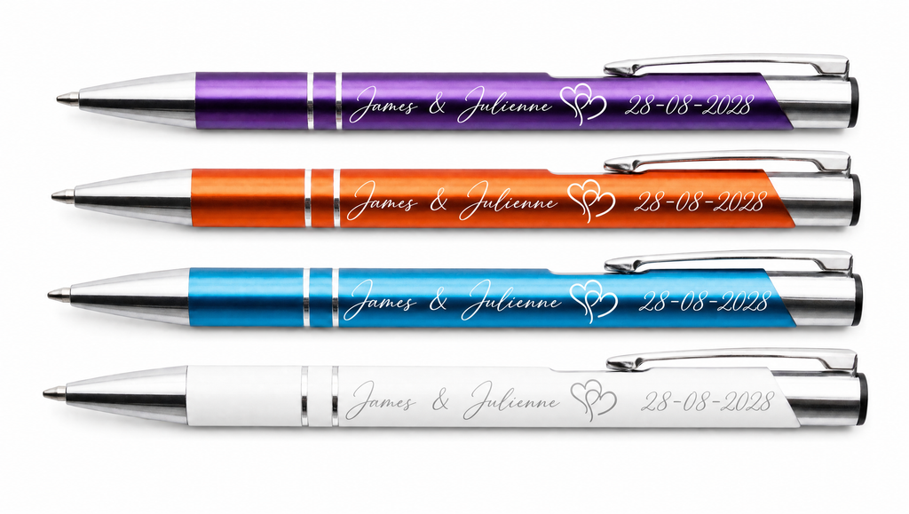 100 pcs Personalized Metal Ballpoint Pens – Custom Logo & Text Engraving included (Kopia)
