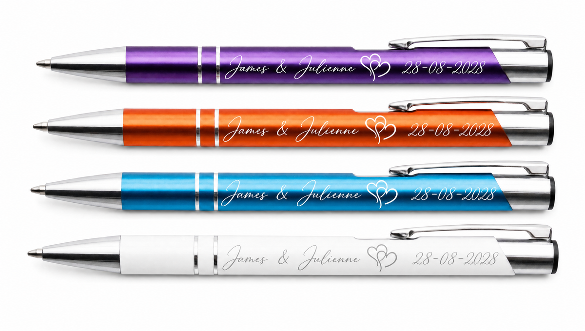 100 pcs Personalized Metal Ballpoint Pens – Custom Logo & Text Engraving included (Kopia)